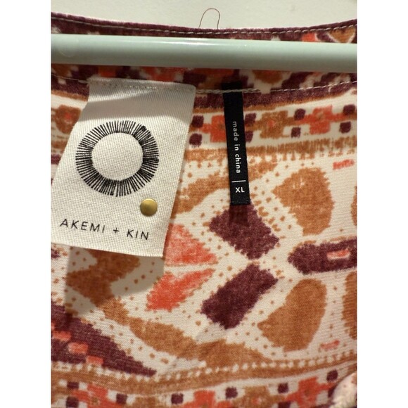 Akemi + Kin Raina Tank Top Extra Large Ivory Burgundy Anthropologie Braided Trim - Picture 4 of 7